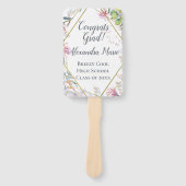 ピンクの花写真卒業ファン(写真付) ハンドファン (正面)