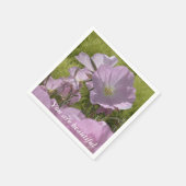 ピンクの花前向き引用文紙ナプキンス スタンダードカクテルナプキン (角)