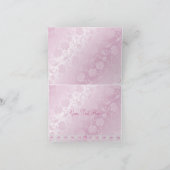 ピンクの花及び弓サンキューカード サンキューカード (内部)