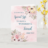 ピンクの花友ハッピーマザーズデイカード カード (黄色い花)