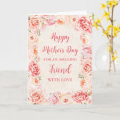 ピンクの花友ハッピーマザーズデイカード カード (黄色い花)