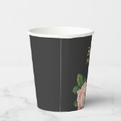 ピンクの花名前をカスタムする灰色 紙コップ (右)