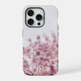 ピンクの花咲くフラワー iPhone 15 PROケース
