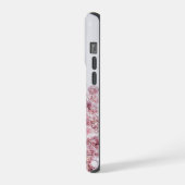 ピンクの花咲くフラワー iPhoneケース (左側面)