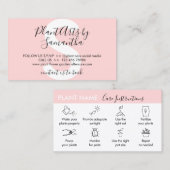 ピンクの花園の植物の手入れ 名刺 (正面/裏面)