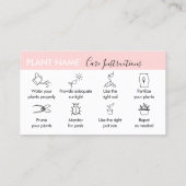 ピンクの花園の植物の手入れ 名刺 (裏面)