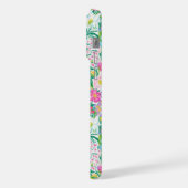 ピンクの花園モノグラム iPhoneケース (左側面)