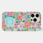 ピンクの花園モノグラム iPhoneケース (裏面横)