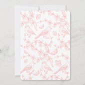 ピンクの花園中国の伝統 赤ちゃんの歓迎会 招待状 (裏面)