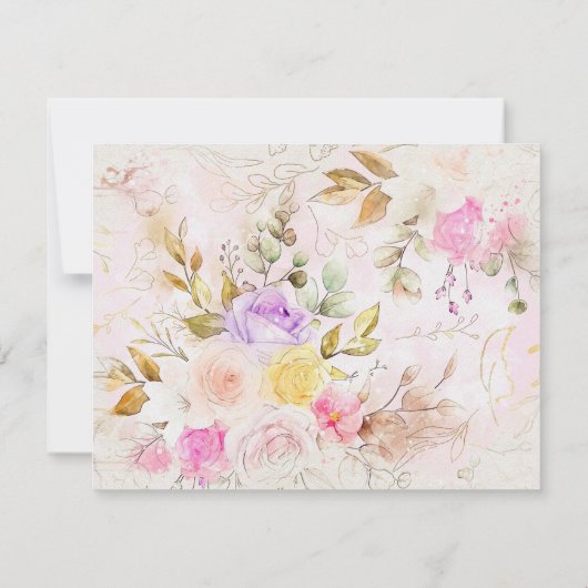 ピンクの花園文具パーソナライズされた具 ノートカード (裏面)