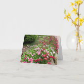 ピンクの花園 カード (黄色い花)