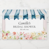 ピンクの花園 ブライダルシャワー スパークリングワインラベル (シングルラベル)