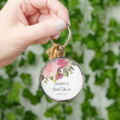 ピンクの花園 春のブライダルシャワー キーホルダー (手)