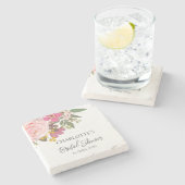 ピンクの花園 春のブライダルシャワー ストーンコースター (横)