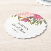 ピンクの花園 春のブライダルシャワー ペーパーコースター (アングル)