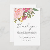 ピンクの花園 春の結婚前お祝いパーティー サンキューカード (正面/裏面)