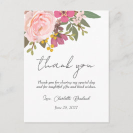 ピンクの花園 春の結婚前お祝いパーティー ポストカード