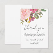 ピンクの花園 春の結婚前お茶会 サンキューカード (正面/裏面)