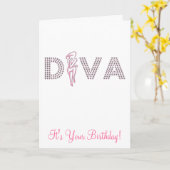 ピンクの花型女性歌手 カード (黄色い花)