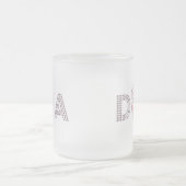 ピンクの花型女性歌手 フロストグラスマグカップ (中央)