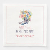 ピンクの花女性のカーボーイブーツベイパーソナライズされたシャワー (正面)