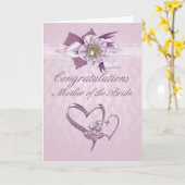 ピンクの花嫁おめでとうカードの母 カード (黄色い花)