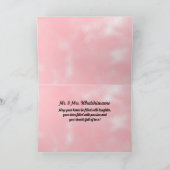 ピンクの花嫁と花婿を祝結婚う カード (内部)