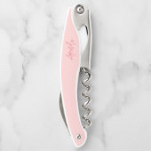 ピンクの花嫁のギフトコルクパーソナライズされたスクリュー ソムリエナイフ (裏面)