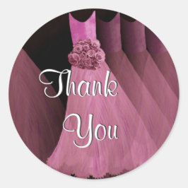 ピンクの花嫁のドレス結婚-'s Thank You ラウンドシール