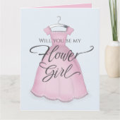 ピンクの花嫁の女の子の結婚式のプロポーズ カード (正面)