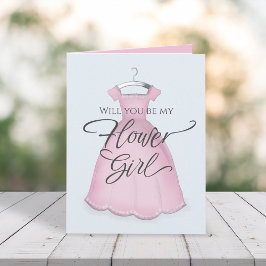 ピンクの花嫁の女の子の結婚式のプロポーズ カード