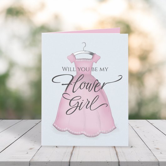 ピンクの花嫁の女の子の結婚式のプロポーズ カード