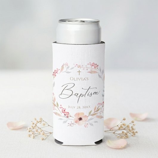 ピンクの花嫁の洗礼 スリム缶クーラー