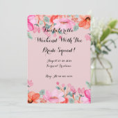 ピンクの花嫁の独身パーティーへの招待状 セーブザデート (スタンド正面)