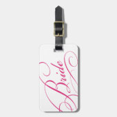 ピンクの花嫁の甘くロマンチックな新婚旅行の荷物のラベル ラゲッジタグ (正面縦)