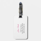 ピンクの花嫁の甘くロマンチックな新婚旅行の荷物のラベル ラゲッジタグ (裏面縦)