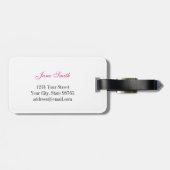 ピンクの花嫁の甘くロマンチックな新婚旅行の荷物のラベル ラゲッジタグ (裏面横)