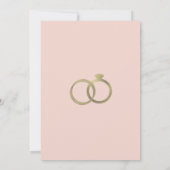 ピンクの花嫁の週末旅行用ホイルリング - グレー 招待状 (裏面)