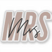 ピンクの花嫁はミセス・ビニールのカットアウトドリンクボトル シール (正面)