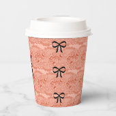 ピンクの花嫁シャワー 紙コップ (裏面)