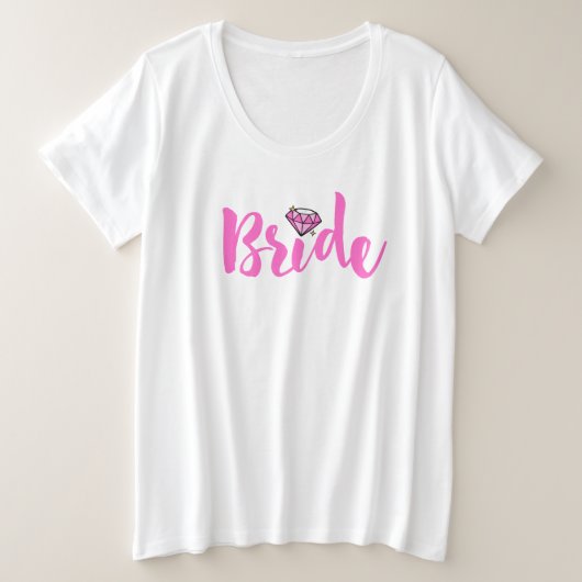ピンクの花嫁ダイヤモンド プラスサイズTシャツ (デザイン正面)