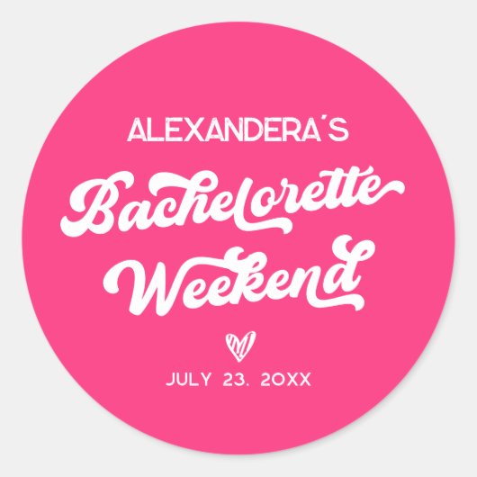 ピンクの花嫁パーティーの景品 ラウンドシール (正面)