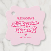 ピンクの花嫁パーティー フェイバータグ (正面)