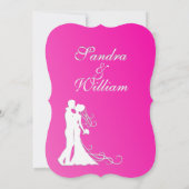 ピンクの花嫁結婚と花婿 招待状 (裏面)