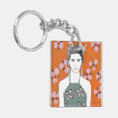 ピンクの花嫁 – オレンジ キーホルダー (正面左)