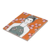 ピンクの花嫁 – オレンジ タイル (側面)