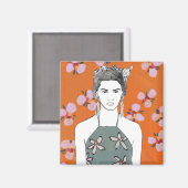 ピンクの花嫁 – オレンジ マグネット (正面/裏面)