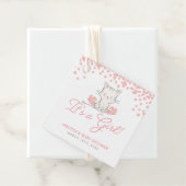 ピンクの花子猫ガールベビーシャワー フェイバータグ (インサイチュ)