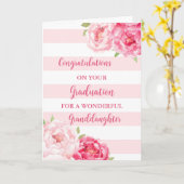 ピンクの花孫娘の卒業 カード (黄色い花)