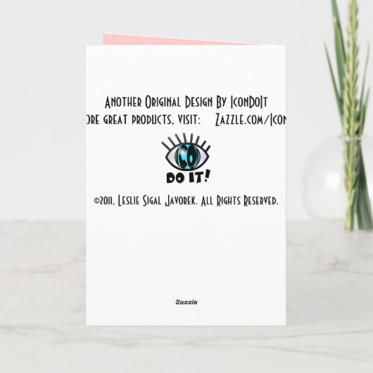 ピンクの花屋店の窓のイースターのウサギプランター シーズンカード (裏面)